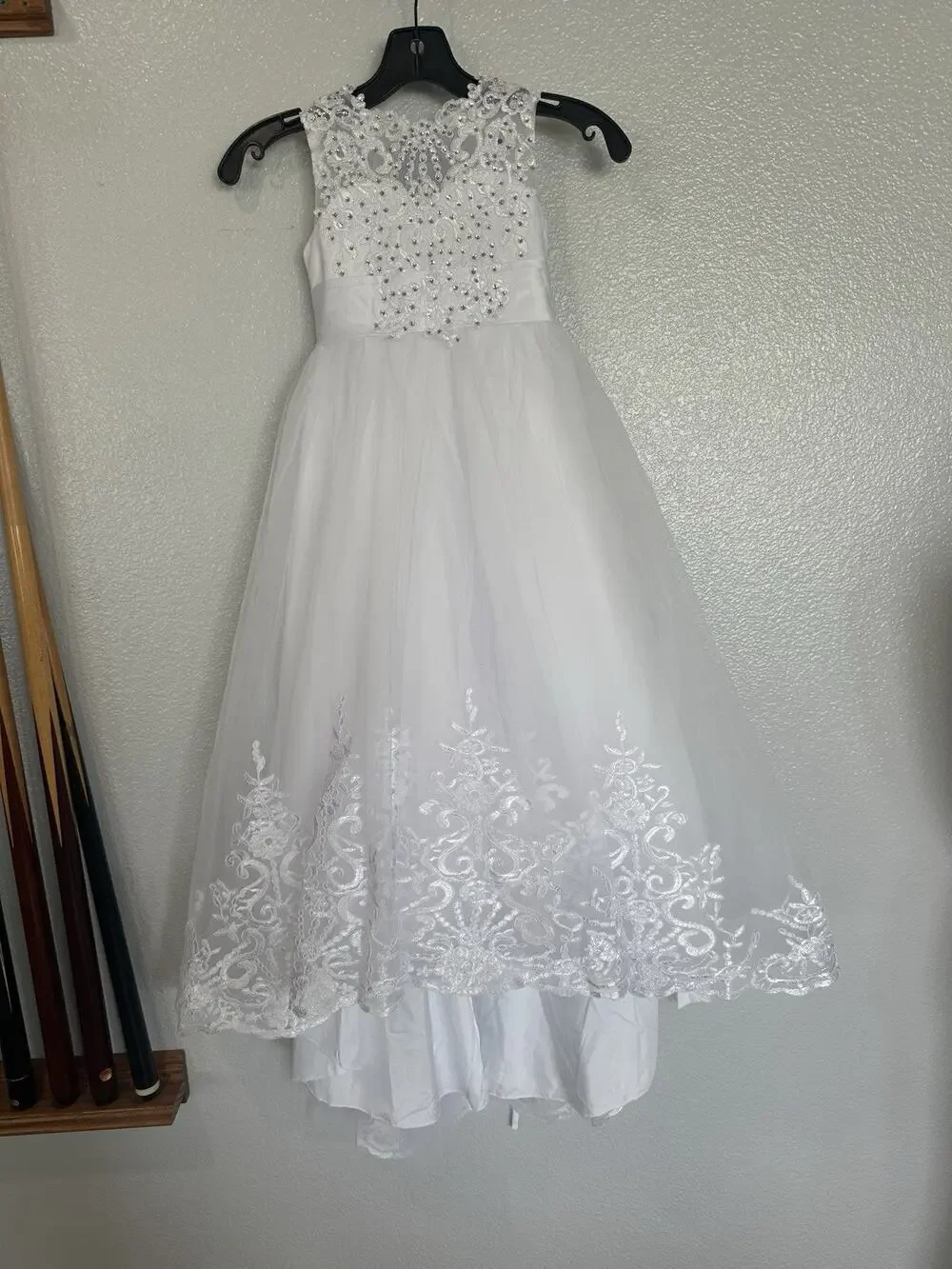 Short Sleeves Flower Girl Dress Wedding Lace Tulle Princess Kids Party Dress